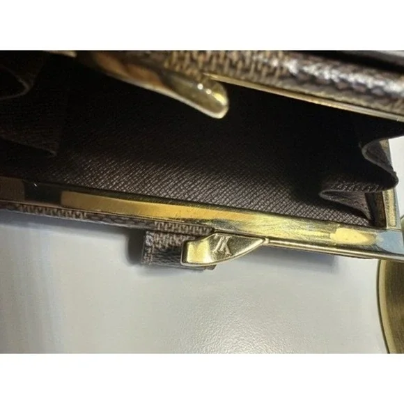 Vintage Louis Vuitton Damier Ebene Porte-Monnaie Viennois French Purse Wallet - Picture 15 of 16
